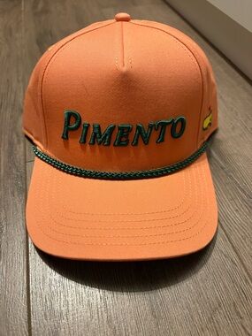2026 Masters Golf Pimento Orange Trucker Hat with Green Embroidery
